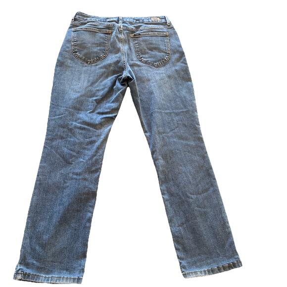 Lee Women's Jeans 14 Med Straight Leg Regular Fit Mid Rise Blue Stretch Denim - Picture 3 of 12